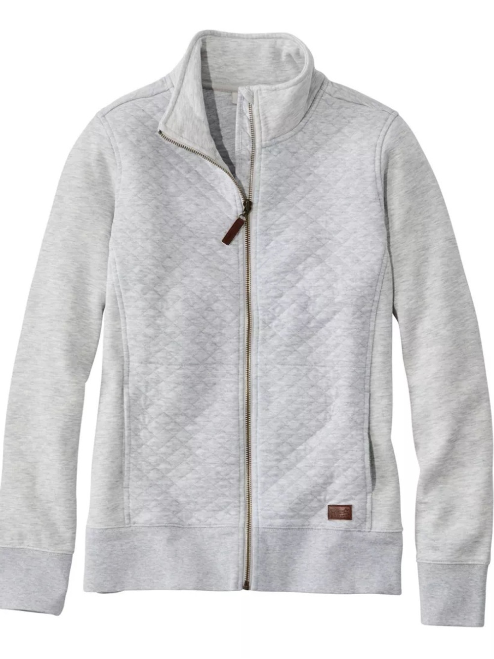 L.L. Bean Light Gray Quilted Zip-Up Jacket